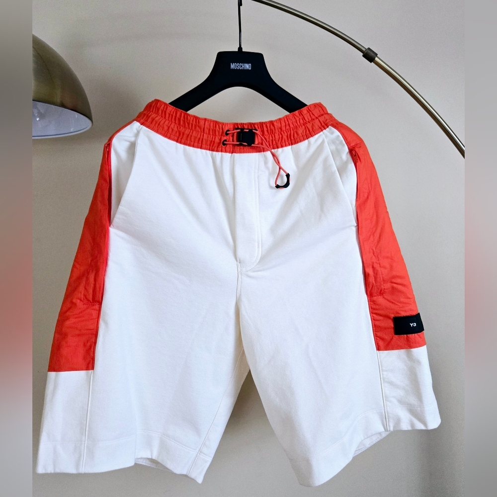 NWT Y-3 × Adidas × Yohji Yamamoto Men's Shorts in Ivory and Orange Size:XS